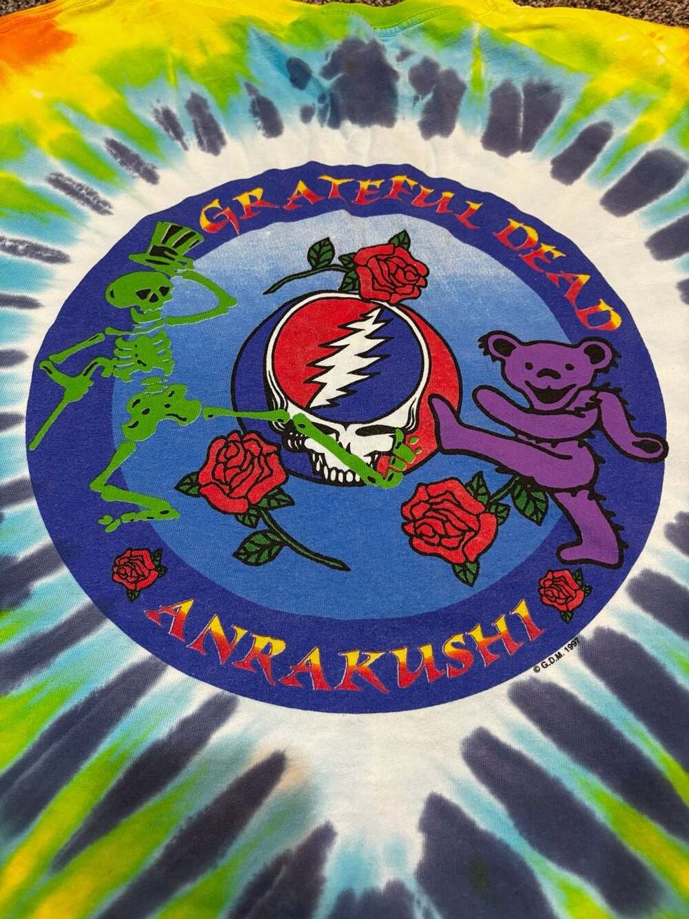 Vintage 1997 Grateful Dead Anrakushi Tie Dye T-Shirt - Picture 7 of 7